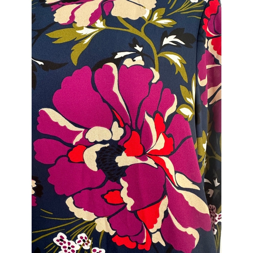 Tommy Hilfiger Chiffon Navy Floral Shift Dress Classic Career Chic Size 10 NWT - Picture 5 of 14